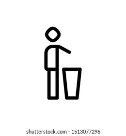  Trash icon. Man and recycle icon