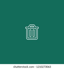 Trash icon  on green background. vector Trash icon