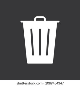 Trash icon on grey background