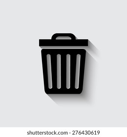 Trash icon on a grey background