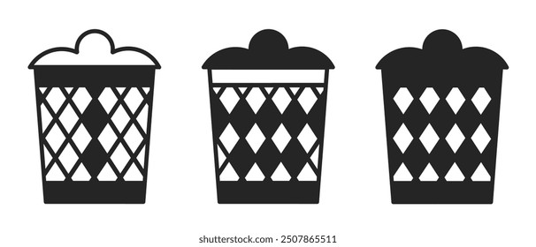 Mülleimer-Symbol auf weißem Hintergrund. Vektorlogo-Mülleimer-Illustration.