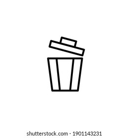 Trash icon with outline style