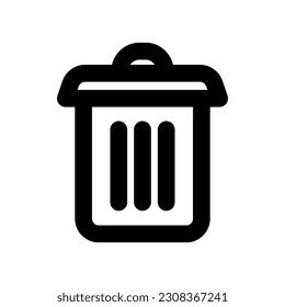 icono de papelera, estilo de contorno, vector modificable