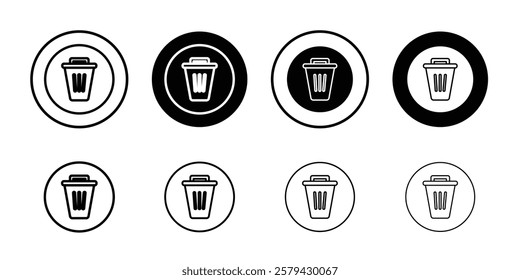 Trash icon Outline thin set pack series