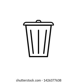 Trash icon outline vector illustration