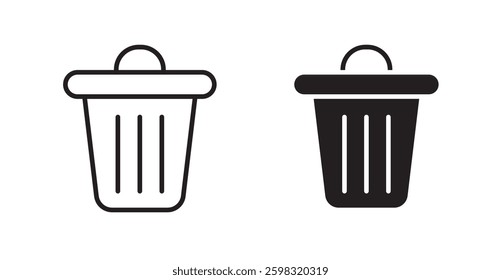 Trash icon outlined icon vector collection.
