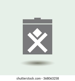 the trash icon is a painting of a skull and bones in pixel style, vector
