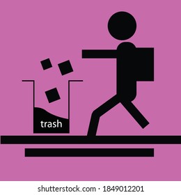
icono de basura en su lugar