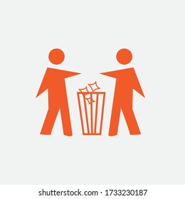 trash icon in its place. trash box. vector design