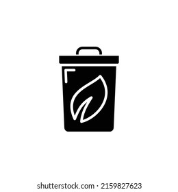 Trash icon and recycle signs. Vector stencil icon template editable