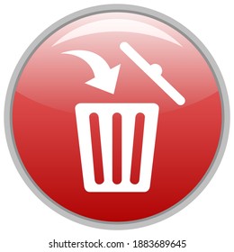 Trash icon with red button