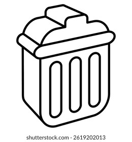 Trash icon represented by Simple Trash icon Line style.