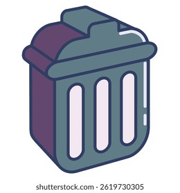 Trash icon represented by Simple Trash icon Lineal Color style.