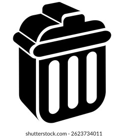 Ícone Lixo representado pelo ícone Simples Lixo Estilo Preto Preenchido.