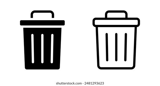 Trash icon set. Bin sign. flat illustration of vector icon on white background