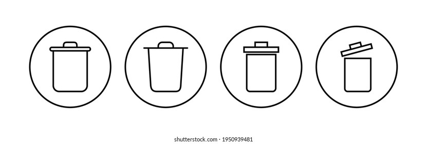 Trash icon set. trash can icon. delete icon vector. garbage