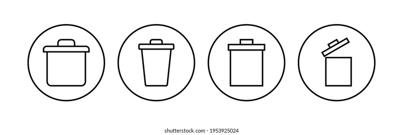 Trash icon set. trash can icon. delete icon vector. garbage