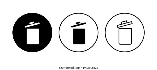 Trash icon set. trash can icon. delete icon vector. garbage