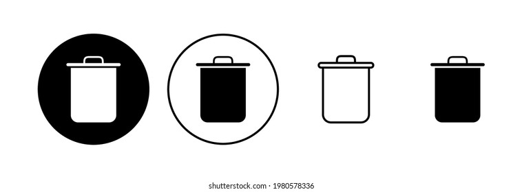 Trash icon set. trash can icon. delete icon vector. garbage