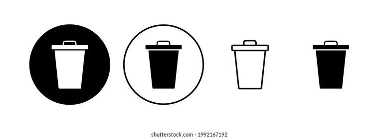 Trash icon set. trash can icon. delete icon vector. garbage