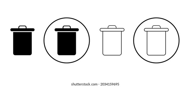 Trash icon set. Trash can icon. Delete icon. Garbage. Modern vector icons isolated on white background.