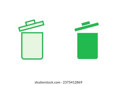 Juego de iconos de la barra diagonal. icono de la papelera. eliminar vector de icono. basura