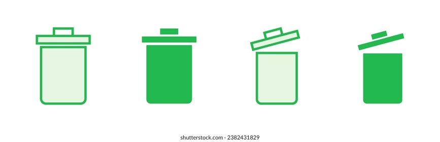 Trash icon set. trash can icon. delete icon vector. garbage