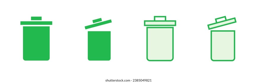 Trash icon set. trash can icon. delete icon vector. garbage