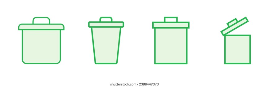 Trash icon set. trash can icon. delete icon vector. garbage