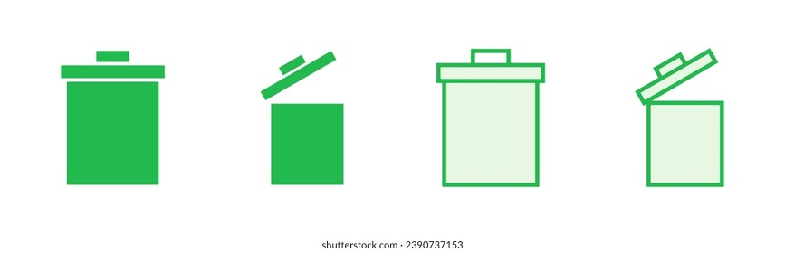 Trash icon set. trash can icon. delete icon vector. garbage
