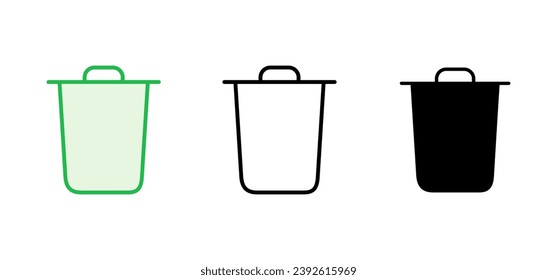 Juego de iconos de la barra diagonal. icono de la papelera. eliminar vector de icono. basura
