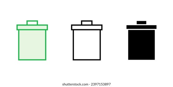 Trash icon set. trash can icon. delete icon vector. garbage