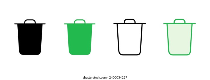 Trash icon set. trash can icon. delete icon vector. garbage