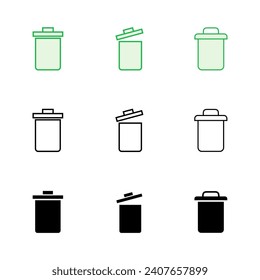 Trash icon set. trash can icon. delete icon vector. garbage