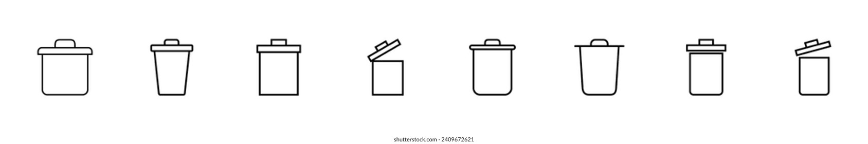 Trash icon set. trash can icon. delete icon vector. garbage