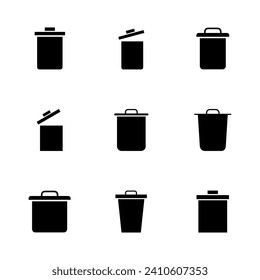 Trash icon set. trash can icon. delete icon vector. garbage