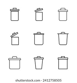 Trash icon set. trash can icon. delete icon vector. garbage