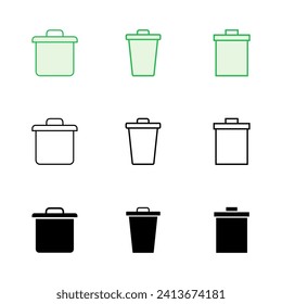 Trash icon set. trash can icon. delete icon vector. garbage
