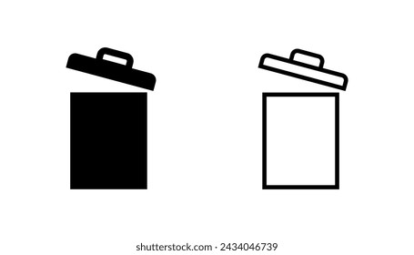 Papierkorb-Symbol gesetzt. Papierkorb-Symbol. Symbolvektor löschen. Müll