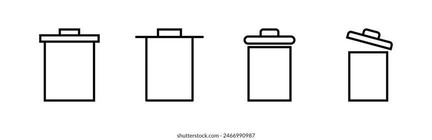 Conjunto de iconos de papelera. icono de papelera. icono de Borrar Vector. basura