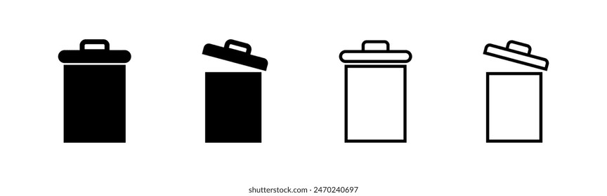 Trash icon set. trash can icon. delete icon vector. garbage