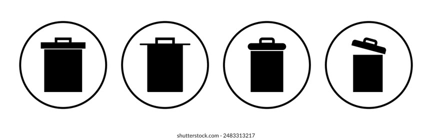 Trash icon set. trash can icon. delete icon vector. garbage