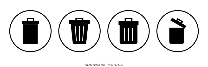 Trash icon set. trash can icon. delete icon vector. garbage