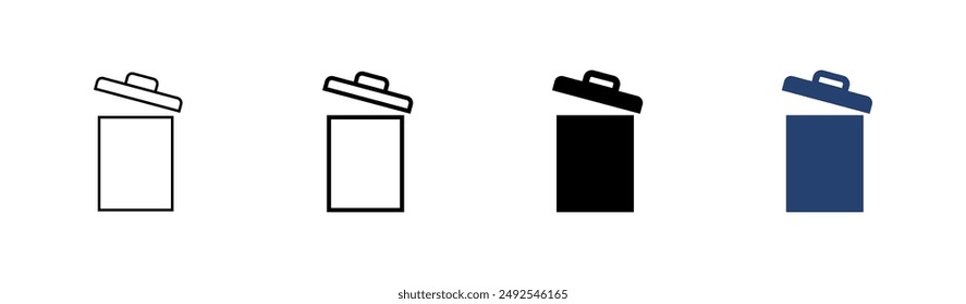 Trash icon set. trash can icon. delete icon vector. garbage