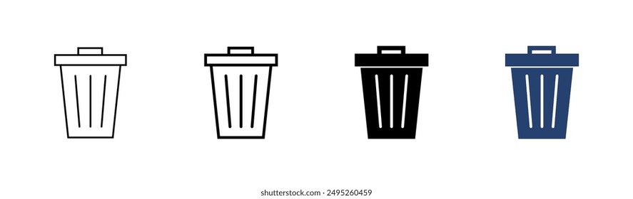 Conjunto de iconos de papelera. icono de papelera. icono de Borrar Vector. basura