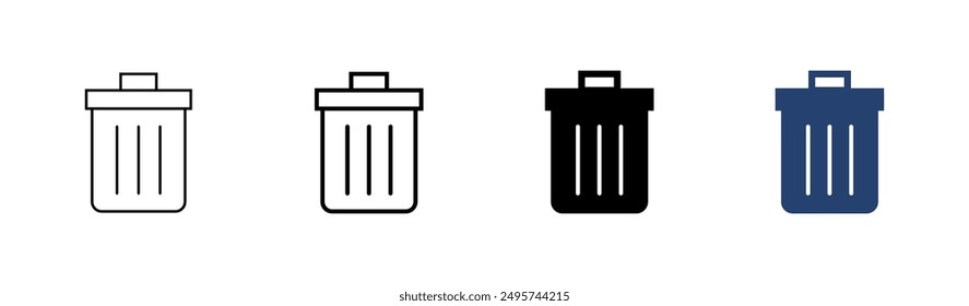 Conjunto de iconos de papelera. icono de papelera. icono de Borrar Vector. basura