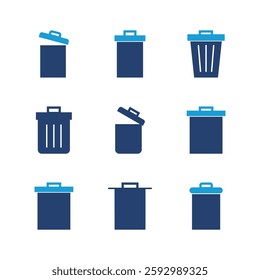 Trash icon set. trash can icon. delete icon vector. garbage