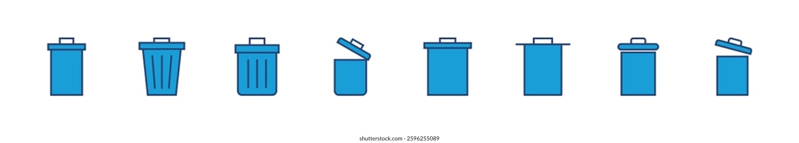 Trash icon set. trash can icon. delete icon vector. garbage