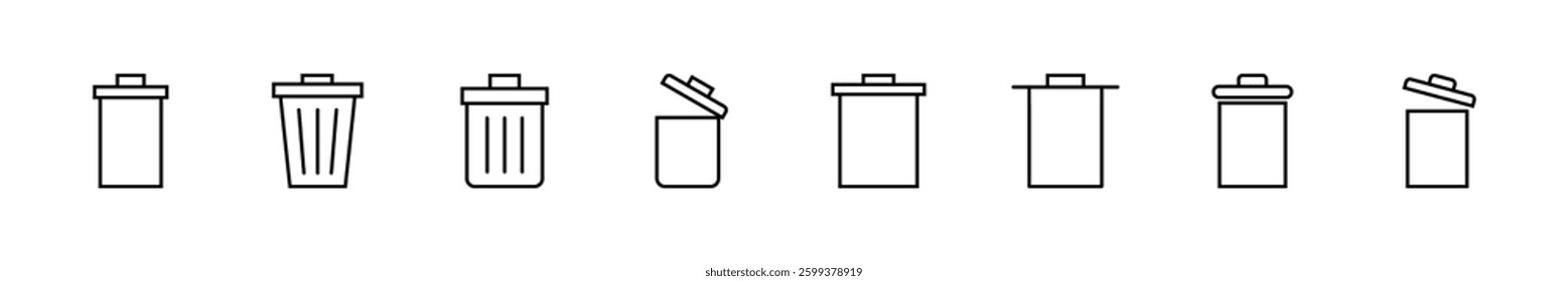 Trash icon set. trash can icon. delete icon vector. garbage