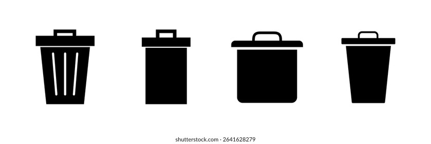 Trash icon set. trash can icon. delete icon vector. garbage